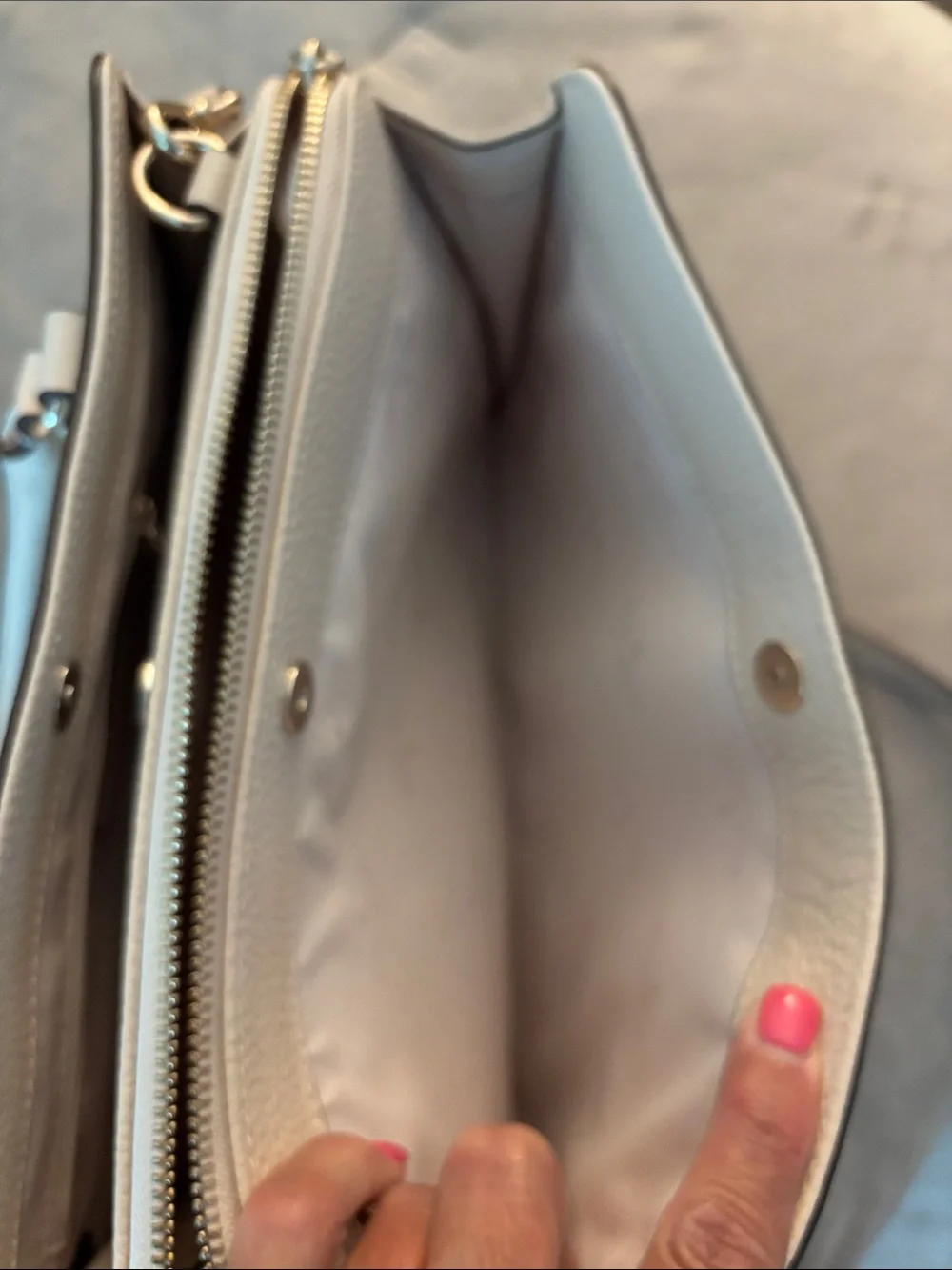 kate spade Pebbled Leather Satchel in Light Beige